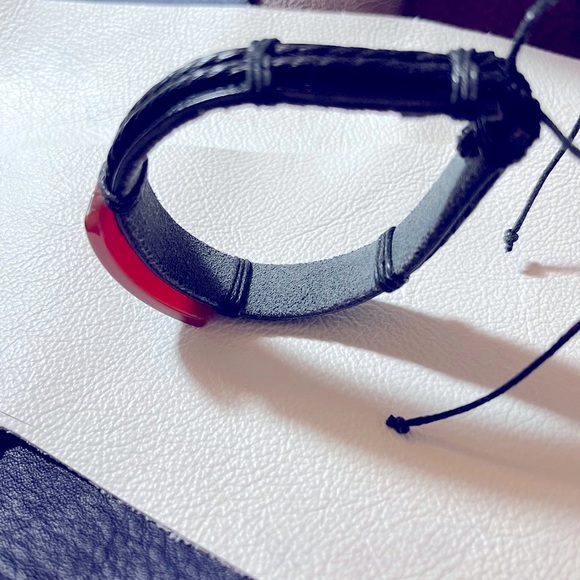 COPY - Agate Stone Leather Brown Adjustable Bracelet - Picture 6 of 6